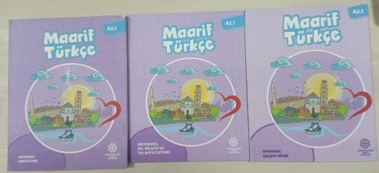 Maarif Turkce A 2.1 ORTAOKUL Des Kitabi+Calisma Kitabi+ Telafuz Kitabi - New Book Quetta Region